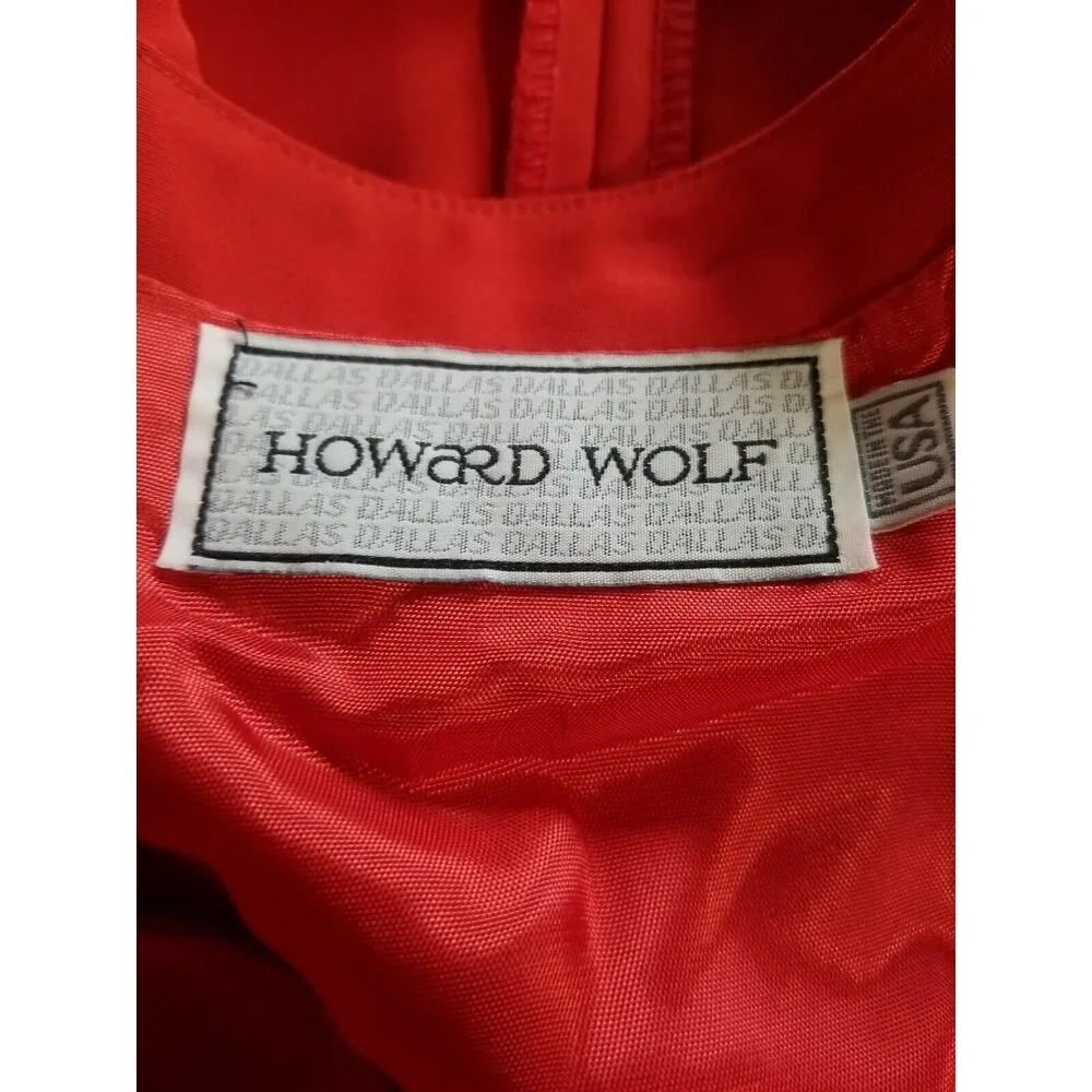 Howard Wolf Maxi Dress 12 Detachable Vest Long Sleeve Trim Buttons Red Vintage - Picture 13 of 15